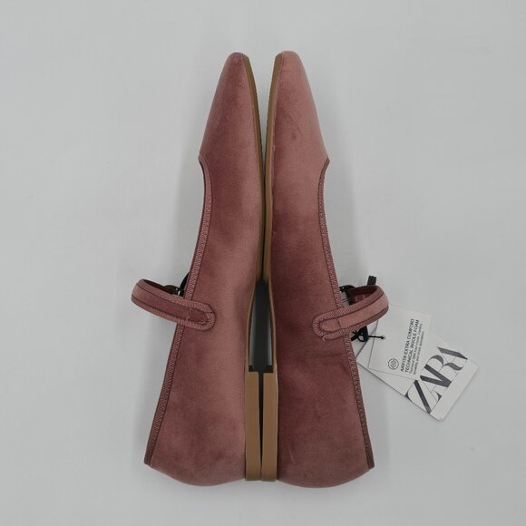 Zara Velvet Mary Jane Ballet Flats - NWT - Picture 6 of 15